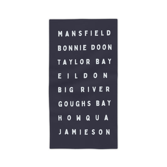 Lake Eildon Australia towel with Mansfield Bonnie Doon Taylor Bay Big River Goughs Bay Howqua and Jamieson