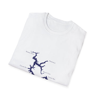 Lake Eildon Map T-Shirt in White