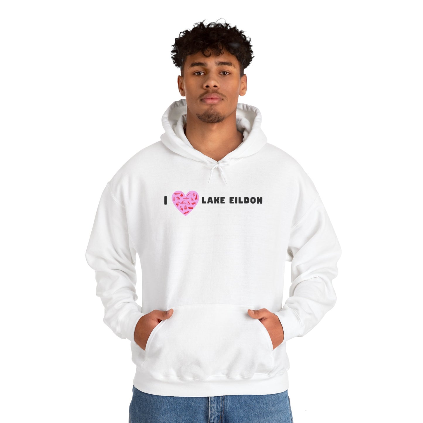 Lake Eildon Love, Hoodie in White