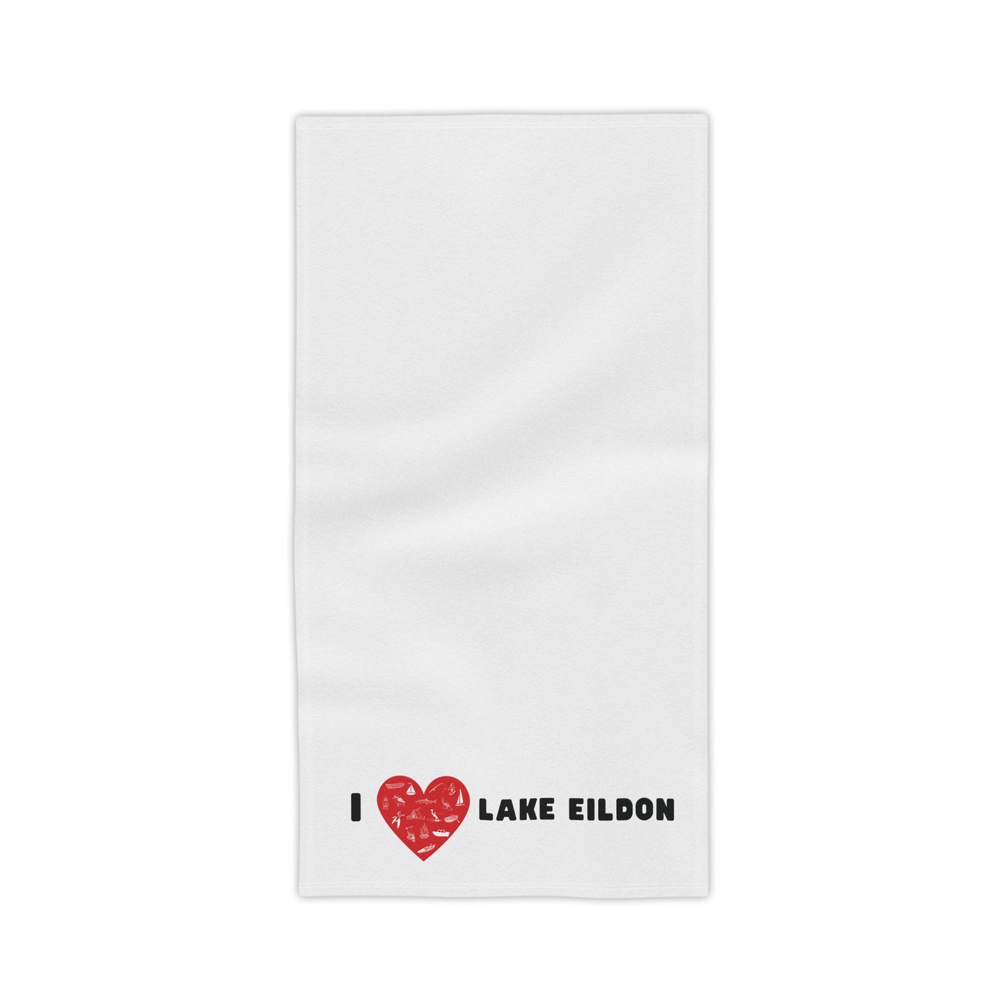 Lake Eildon Love, Beach Towel in White