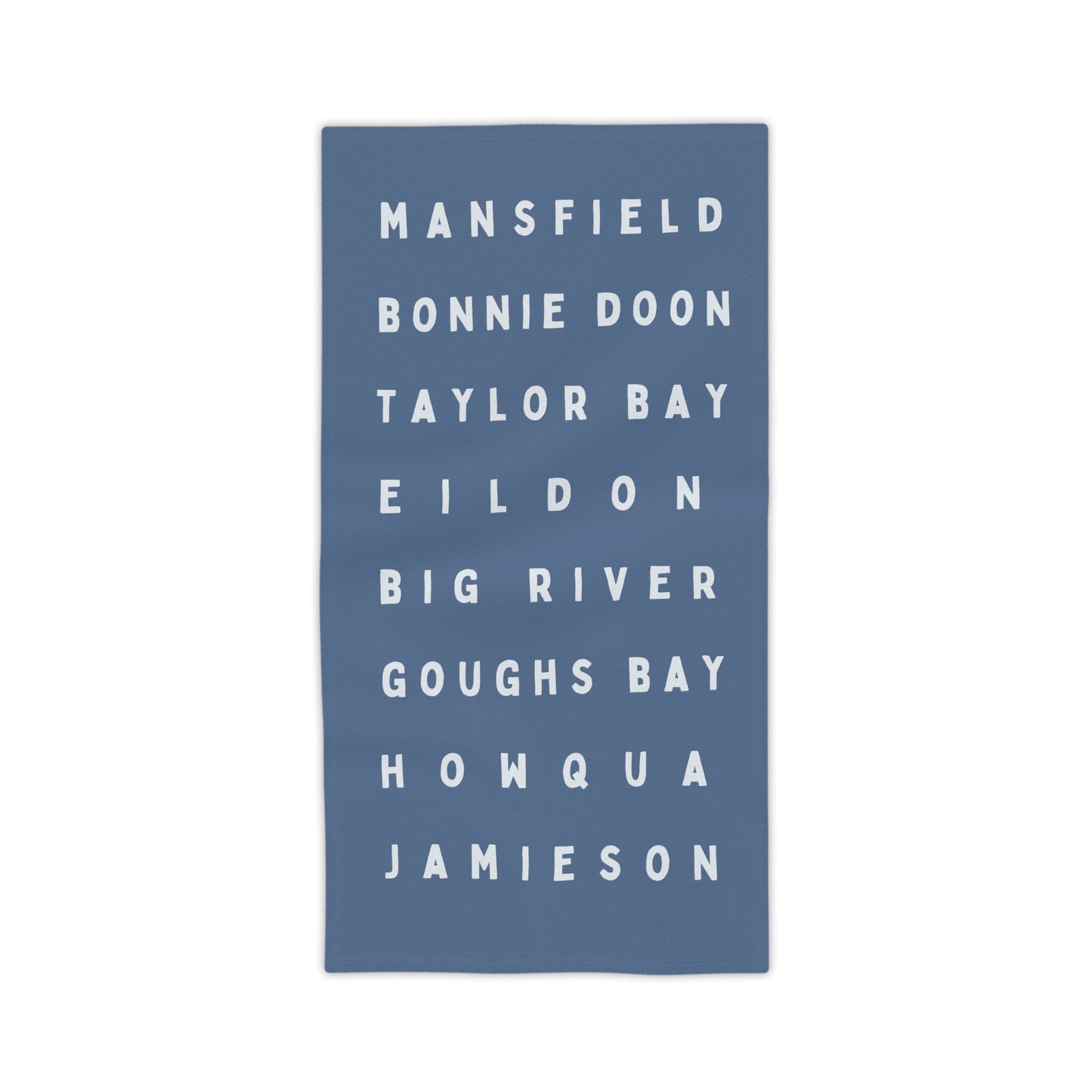 Lake Eildon Locations Beach Towel in Darker Blue-Grey