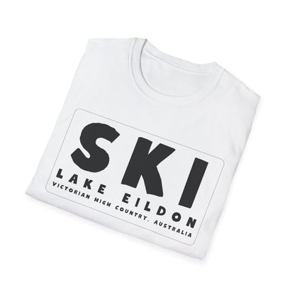 Lake Eildon Ski T-Shirt, Black Text on White