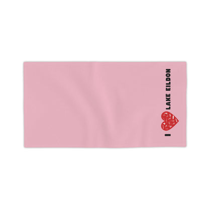 Lake Eildon Love, Beach Towel in Pink