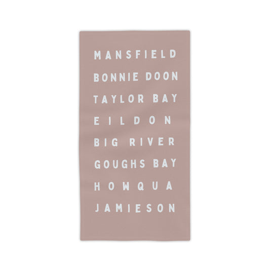 Lake Eildon Locations Beach Towel in Chocolate Beige