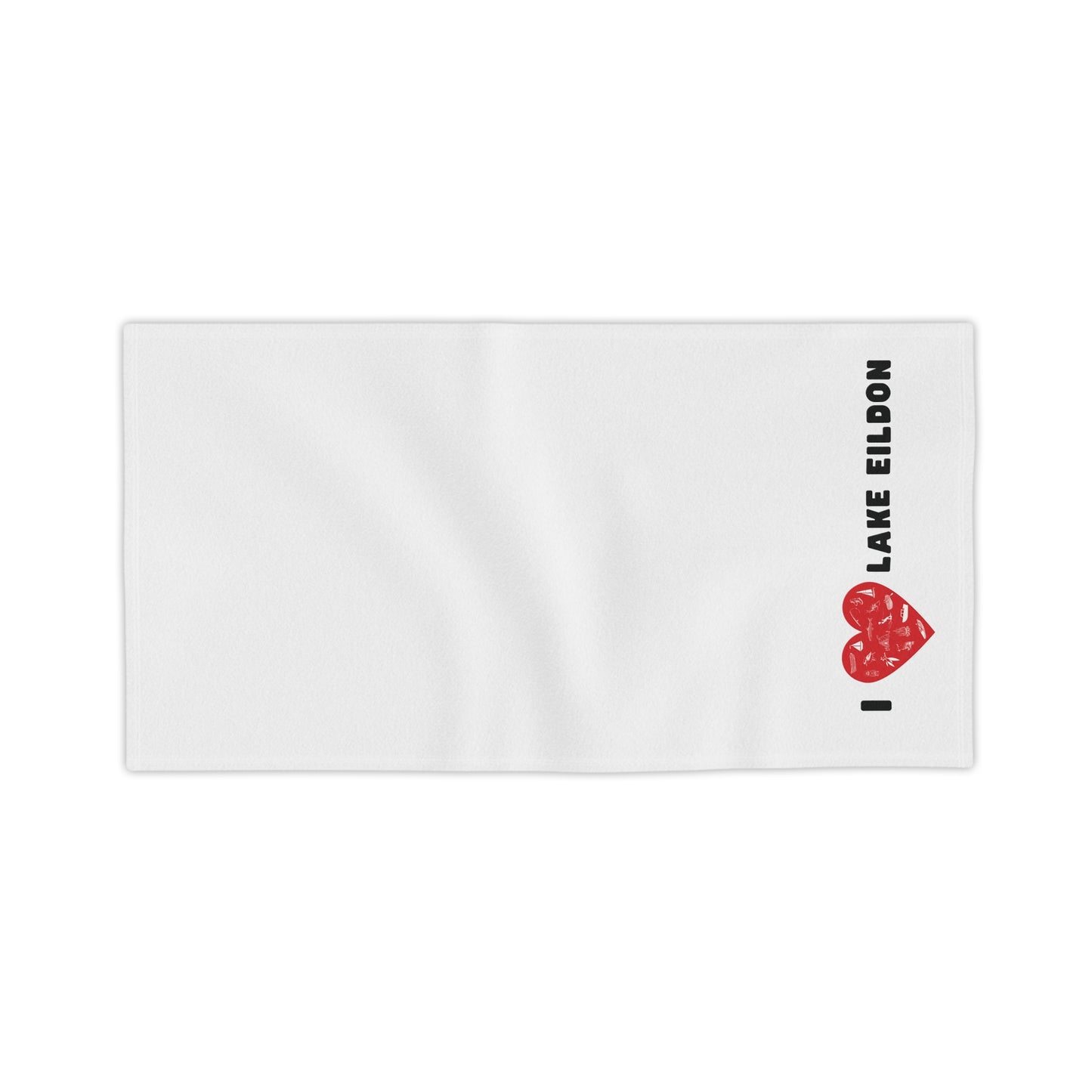 Lake Eildon Love, Beach Towel in White