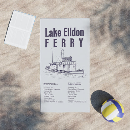 Lake Eildon Ferry Beach Towel in Silver Grey