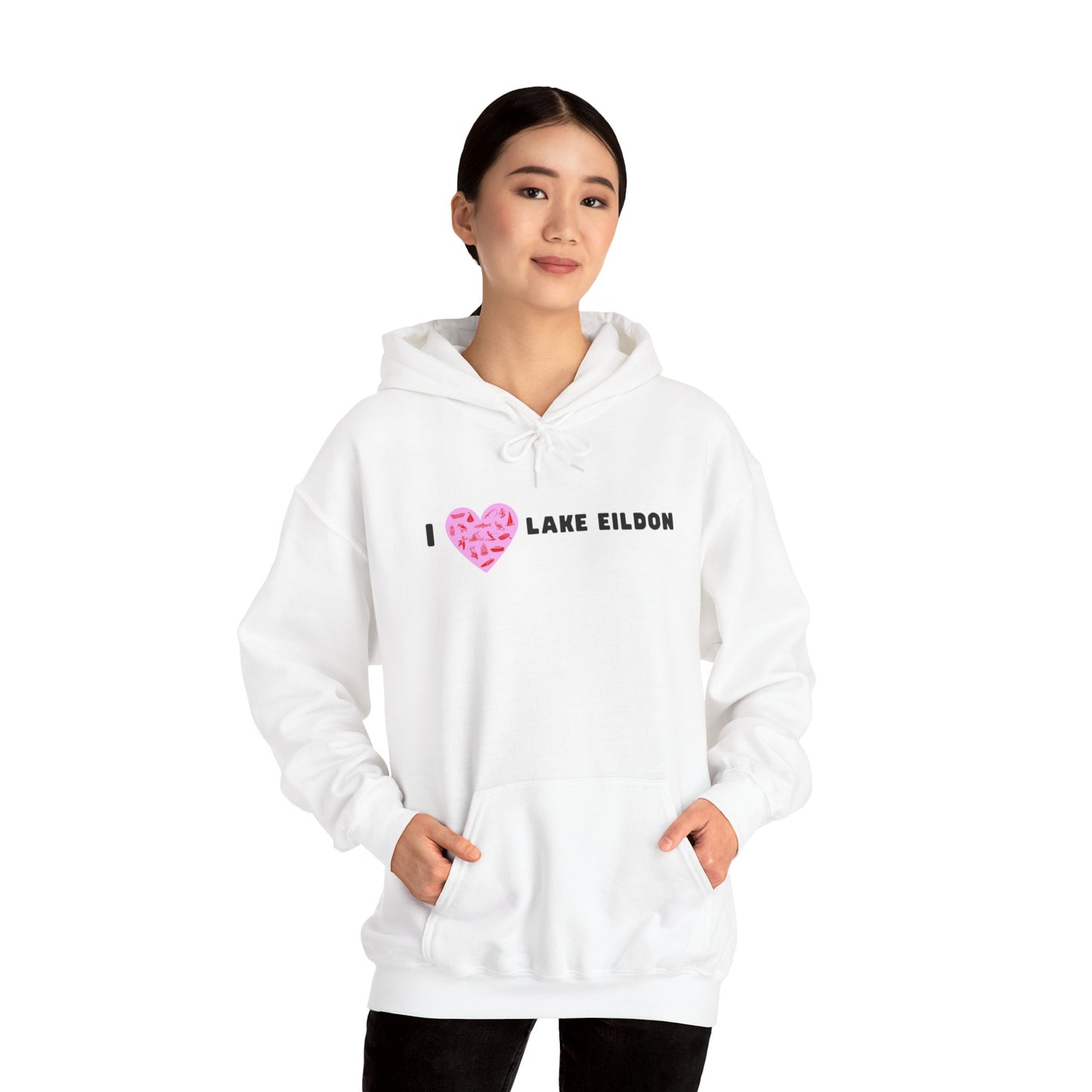 Lake Eildon Love, Hoodie in White