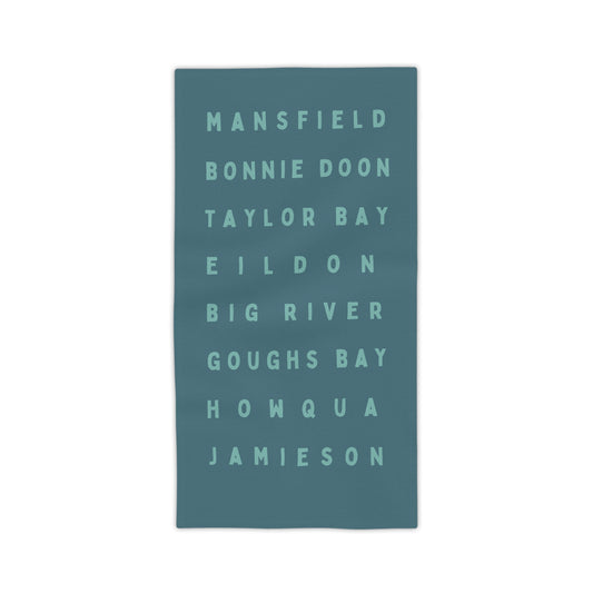 Lake Eildon Locations Beach Towel in Teal