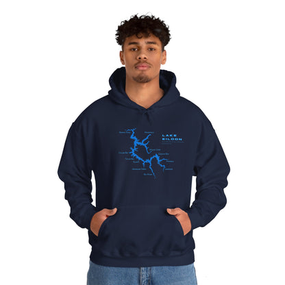 Lake Eildon Map Hoodie in Navy