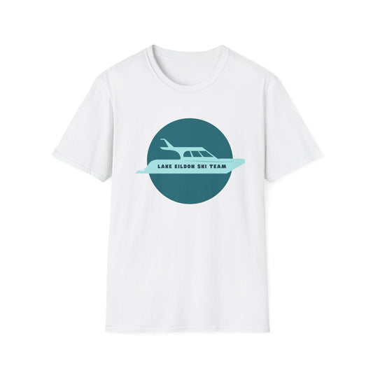 Lake Eildon Ski Team T-Shirt, Teal on White