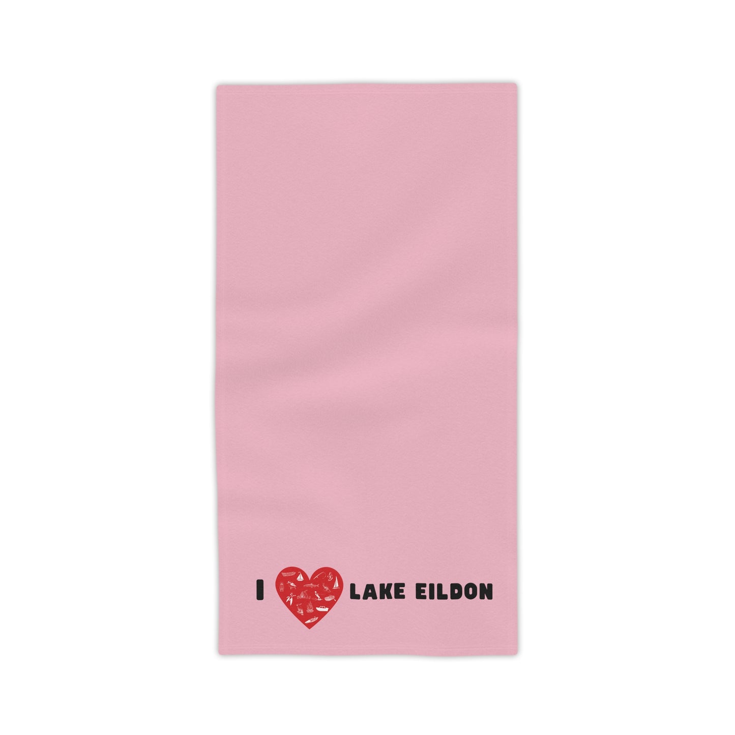 Lake Eildon Love, Beach Towel in Pink