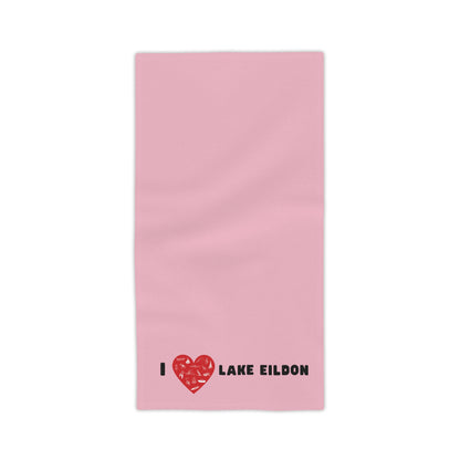 Lake Eildon Love, Beach Towel in Pink