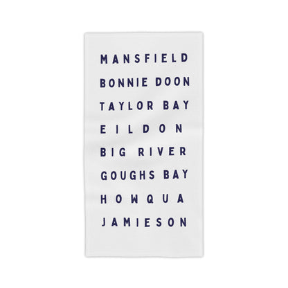 Lake Eildon Locations Beach Towel in White