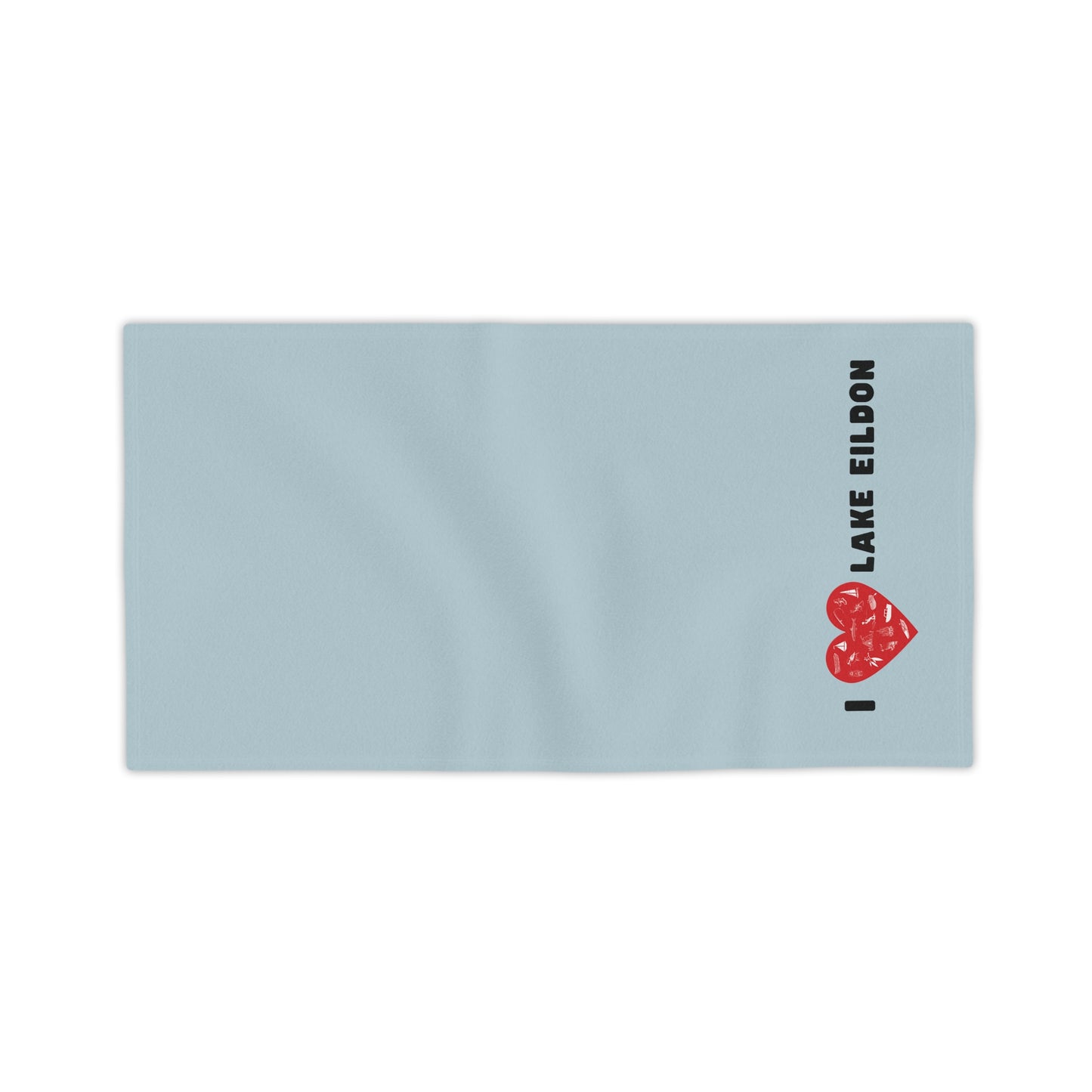 Lake Eildon Love, Beach Towel in Grey-Blue