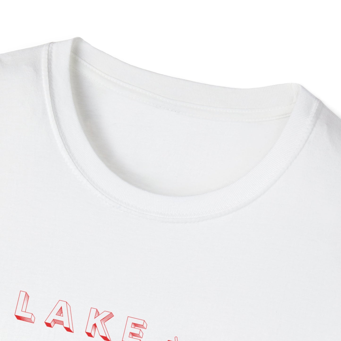 Lake Eildon Ski Boat T-Shirt, Red on White