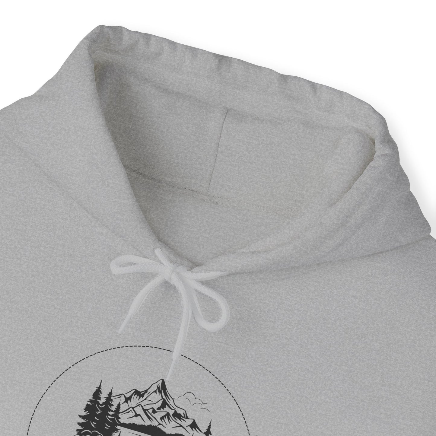 Lake Eildon Hoodie, Lake Scene in Black on Grey