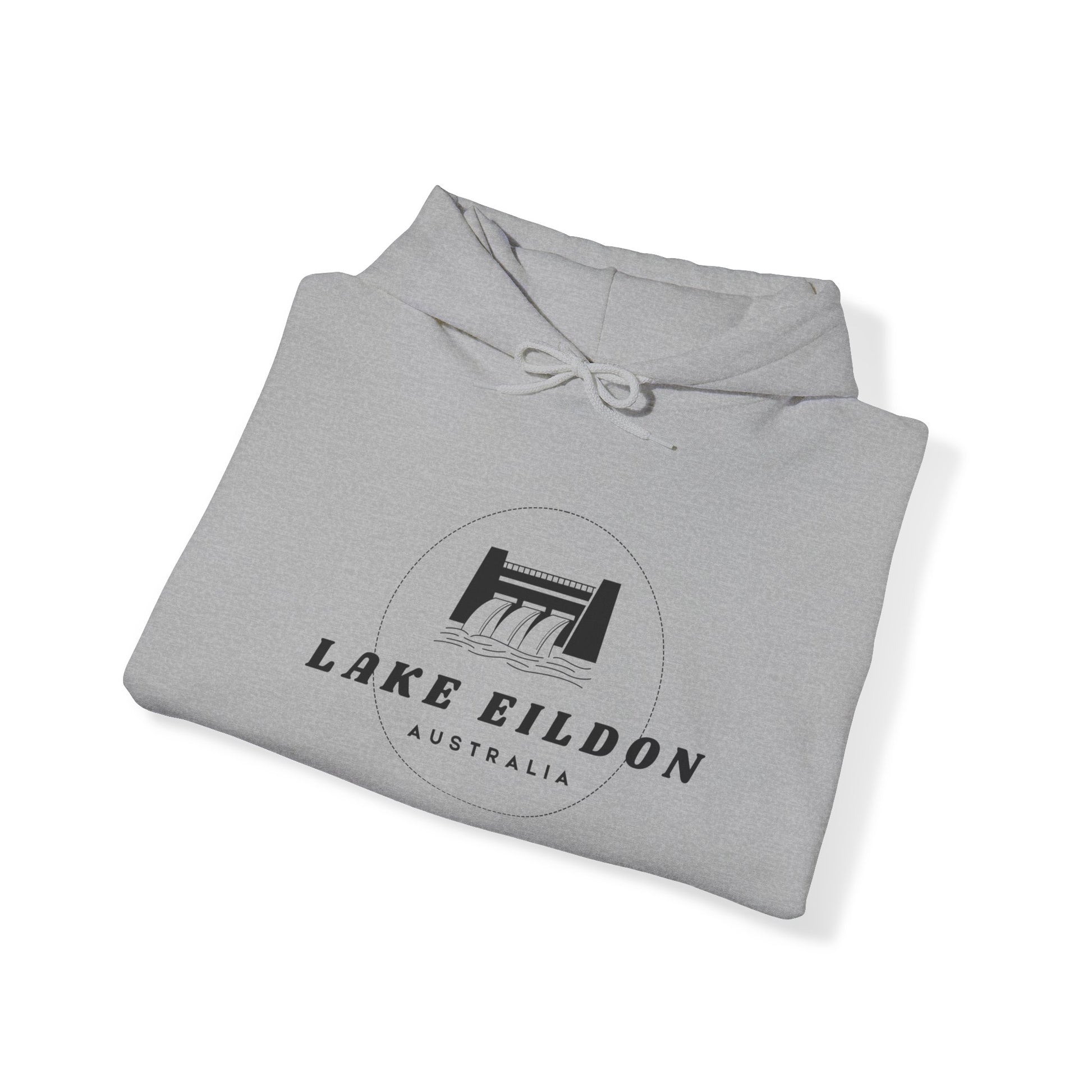 Lake Eildon spillway hoodie grey