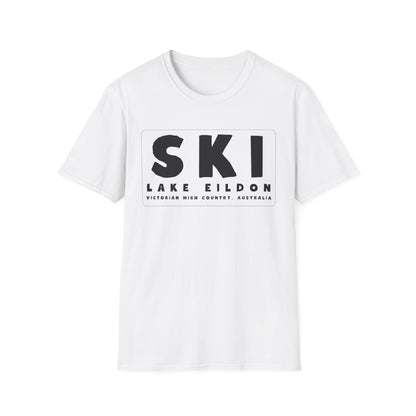 Lake Eildon Ski T-Shirt, Black Text on White