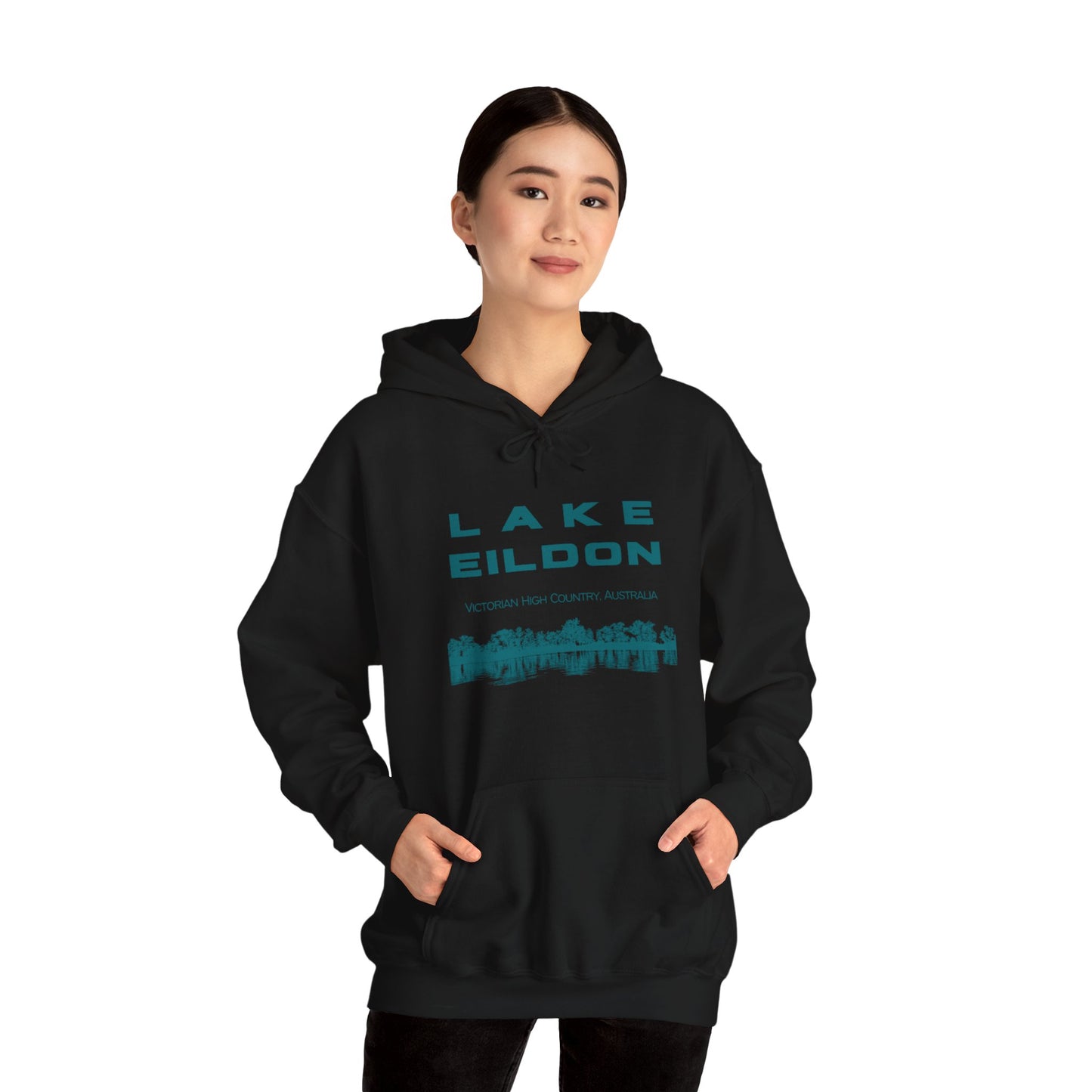 Lake Eildon Reflection Hoodie in Black