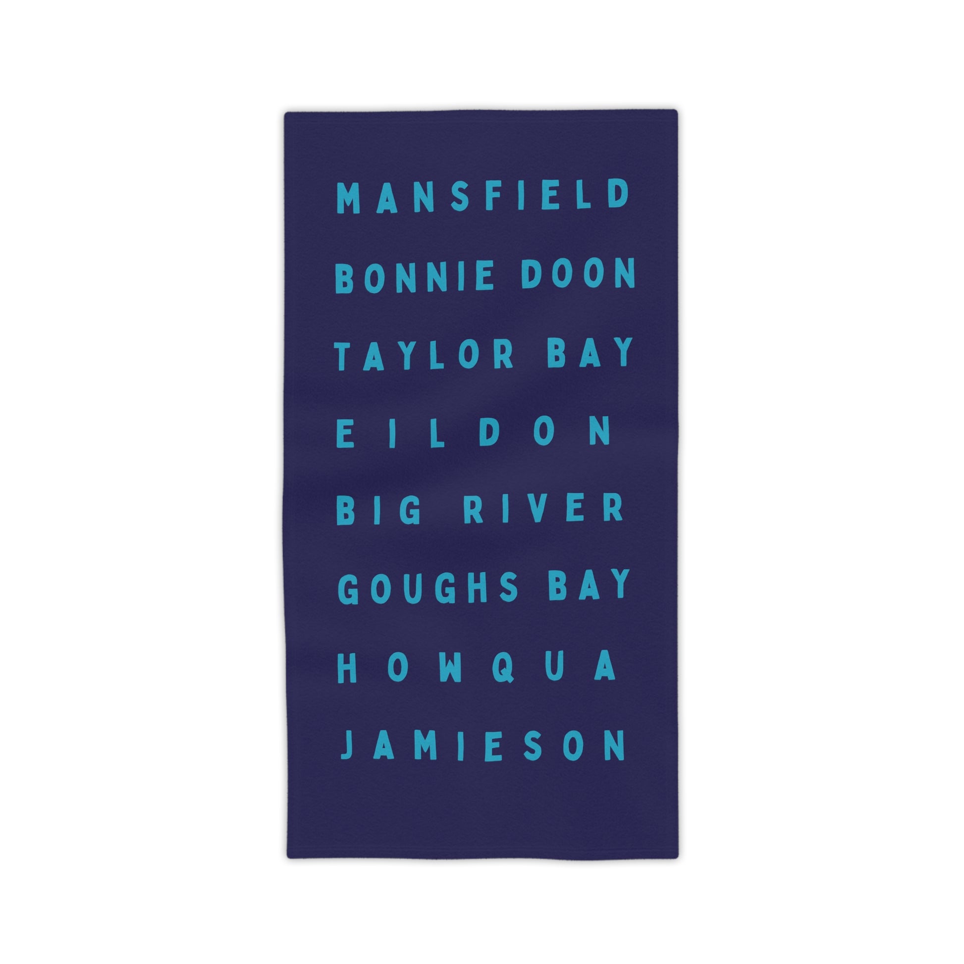 Lake Eildon Australia towel with Mansfield Bonnie Doon Taylor Bay Big River Goughs Bay Howqua and Jamieson