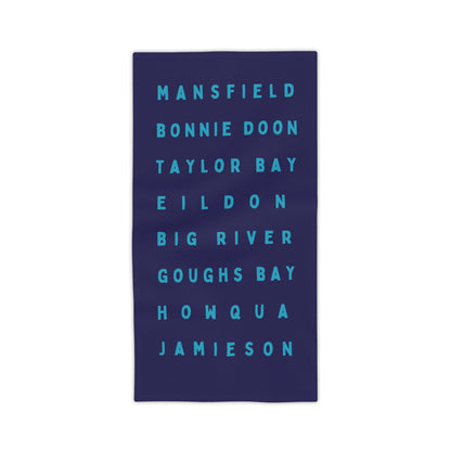 Lake Eildon Australia towel with Mansfield Bonnie Doon Taylor Bay Big River Goughs Bay Howqua and Jamieson