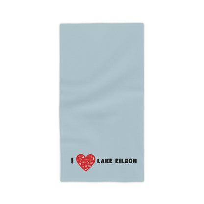 Lake Eildon Love, Beach Towel in Grey-Blue